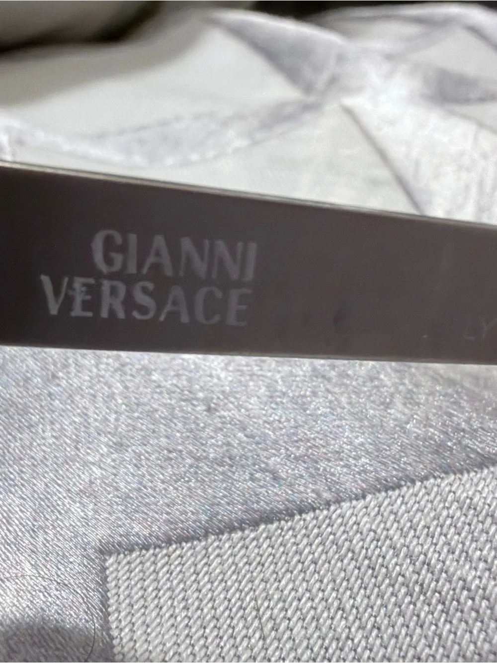 Versace Black Frame Sunglasses with Blue Tinted Lenses